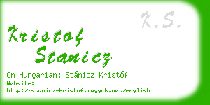 kristof stanicz business card